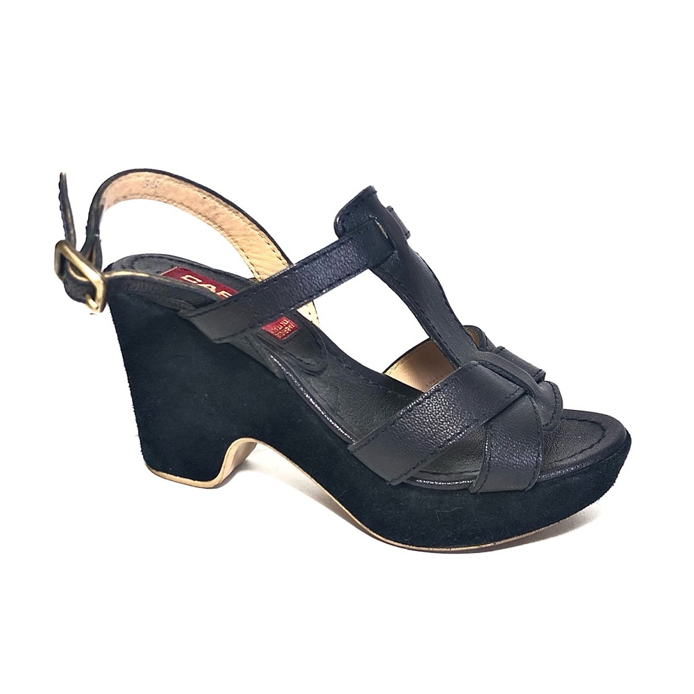 CAREL Paris Black Suede Platform Sandals - Picture 7 of 13